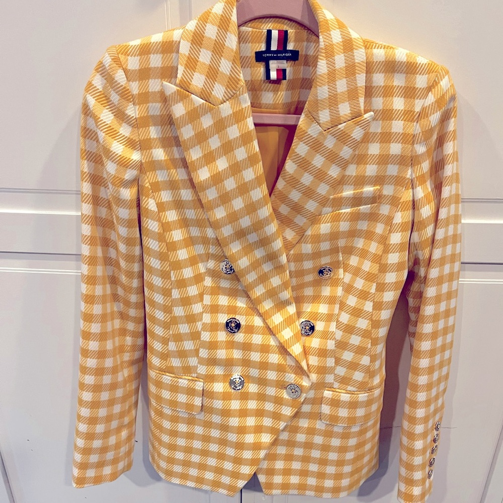 Tommy Hilfiger Yellow and White gingham Blazer